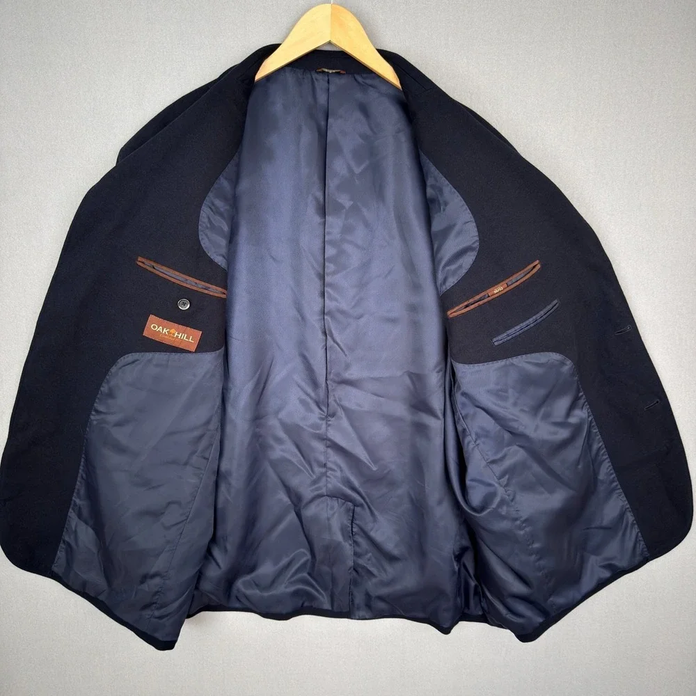 Oak Hill Men's Sport Coat Blazer Jacket 2XL 50/52 Two Button Navy‎ Blue